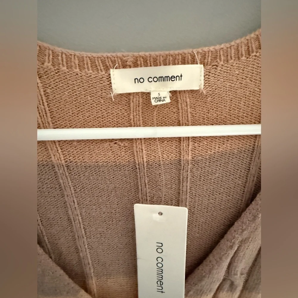 No comment Womens Sweater Dress S Brown Striped Long Sleeve Maxi V Neck New Fall
